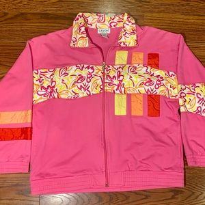 Vintage 80’s Pink Lavon Zip Up Jacket Size Medium
